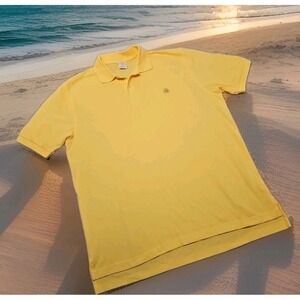 Brooks Brothers Mens Polo Shirt Sz L Yellow Gold  Sheep Cotton Casual Luxury